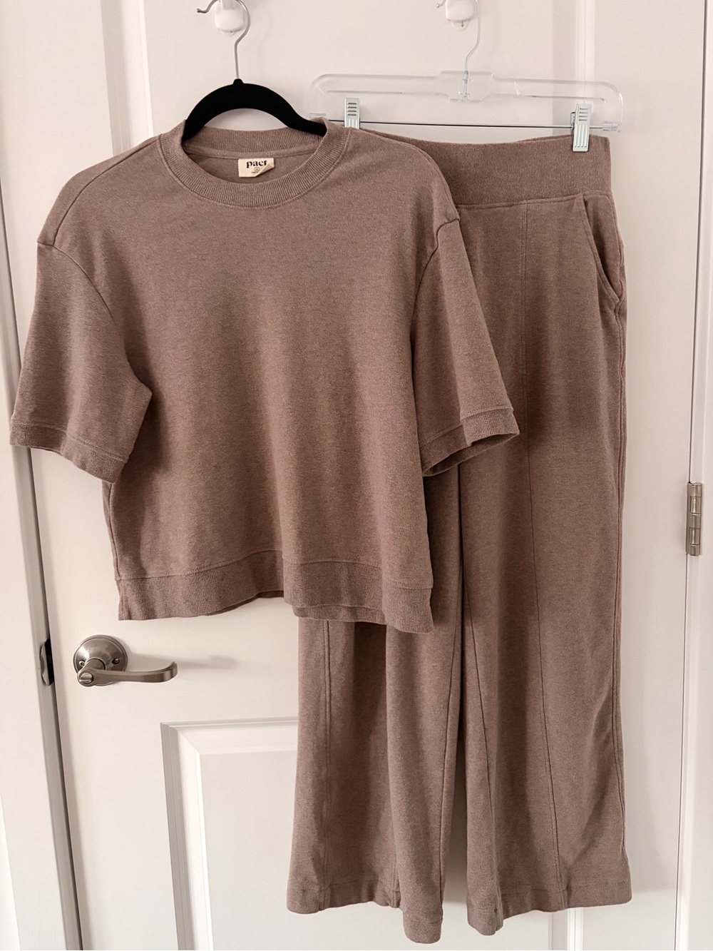 Pact Deep Taupe Heather Airplane Sweat Set